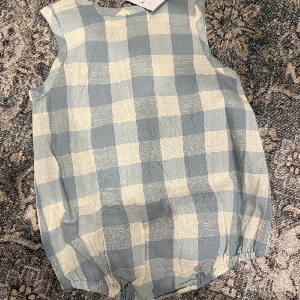 NWT Pehr Gingham Onsie and Hat Set 6/12 Months - Picture 3 of 7